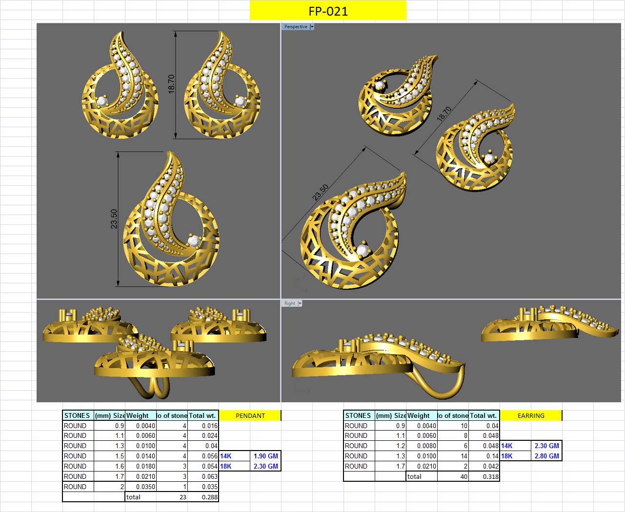 3D Jewelry Design Set Files STL 3DM AFP00072