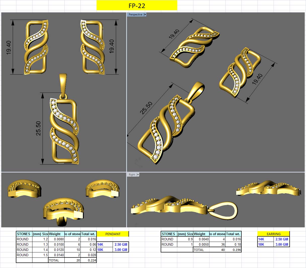 3D Jewelry Design Set Files STL 3DM AFP00073