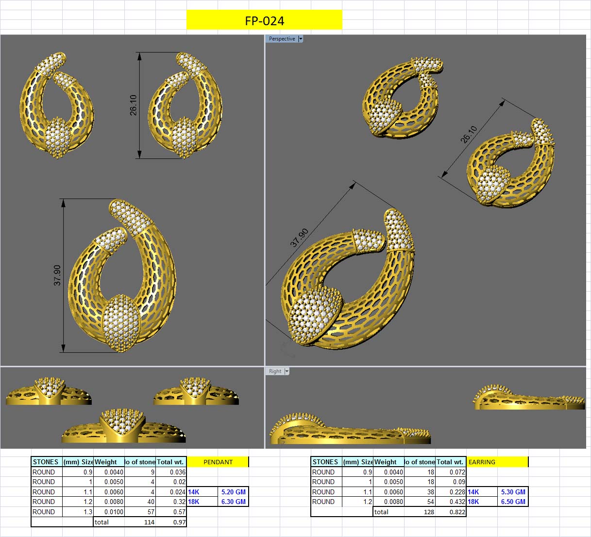 3D Jewelry Design Set Files STL 3DM AFP00075