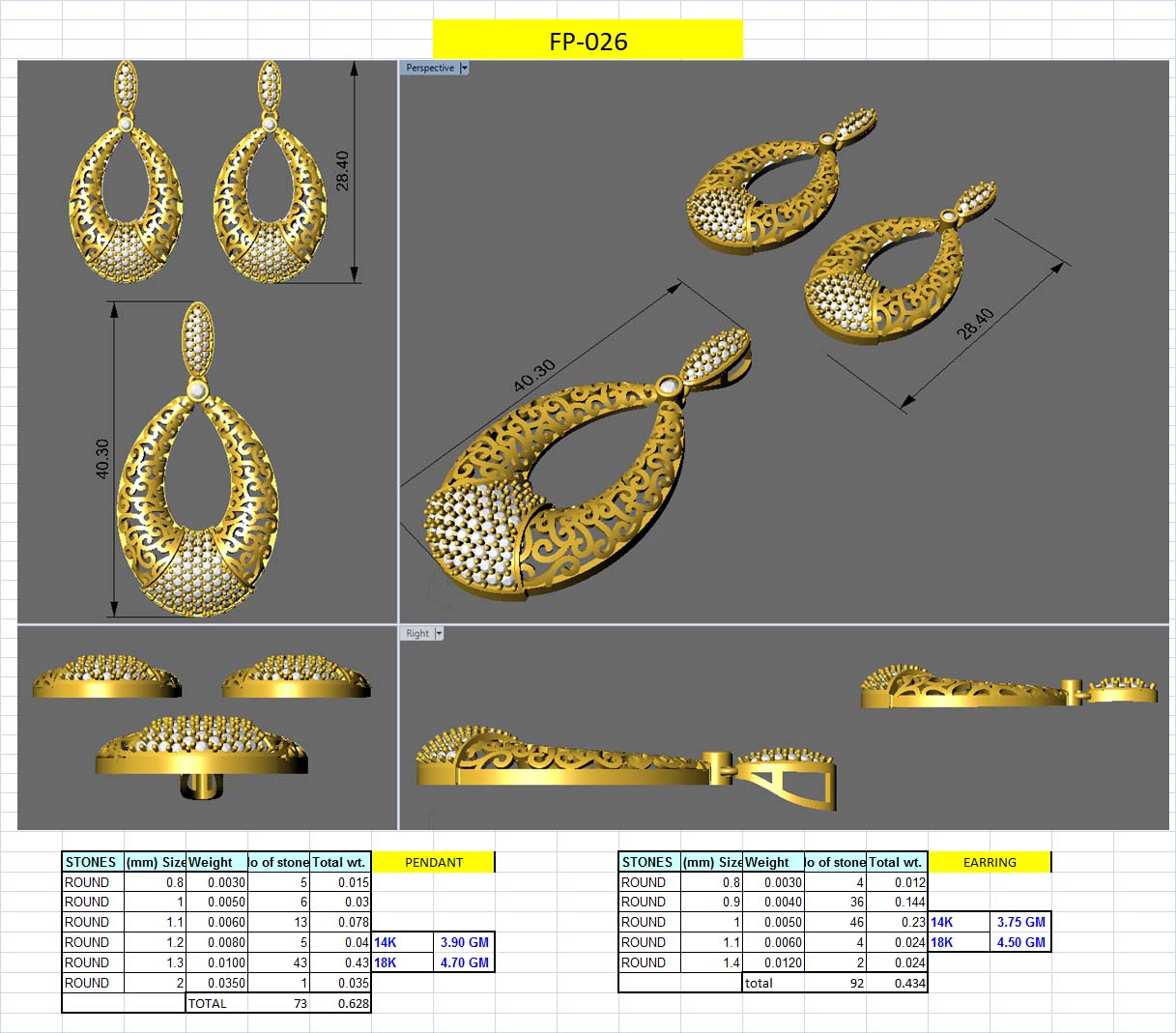 3D Jewelry Design Set Files STL 3DM AFP00077