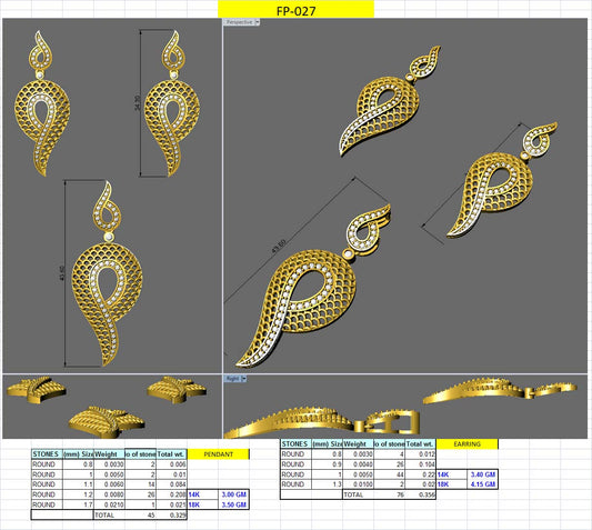 3D Jewelry Design Set Files STL 3DM AFP00078