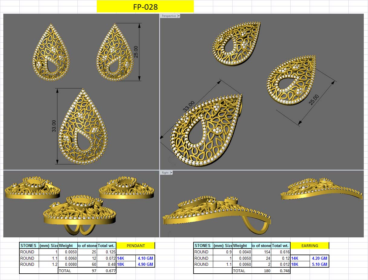 3D Jewelry Design Set Files STL 3DM AFP00079