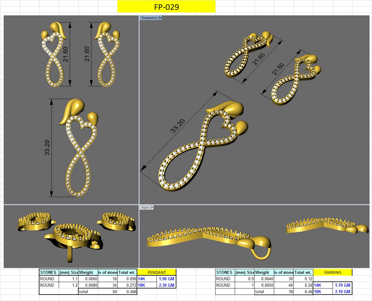 3D Jewelry Design Set Files STL 3DM AFP00080