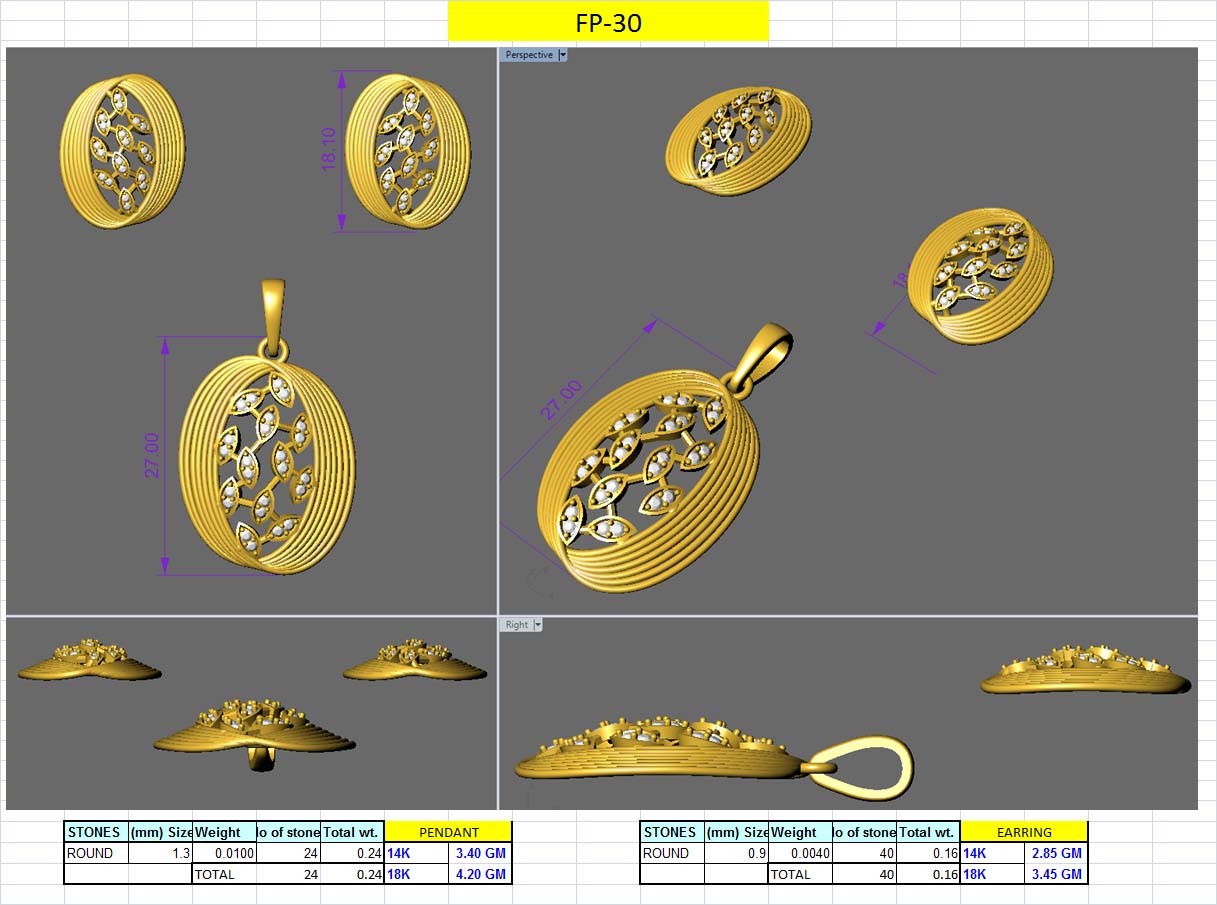 3D Jewelry Design Set Files STL 3DM AFP00081