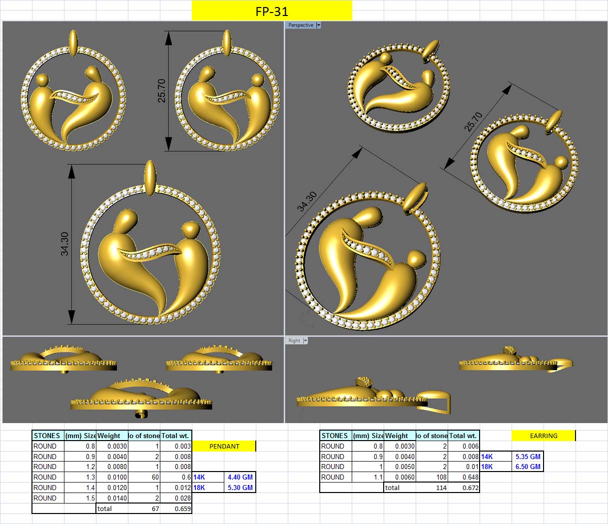 3D Jewelry Design Set Files STL 3DM AFP00082