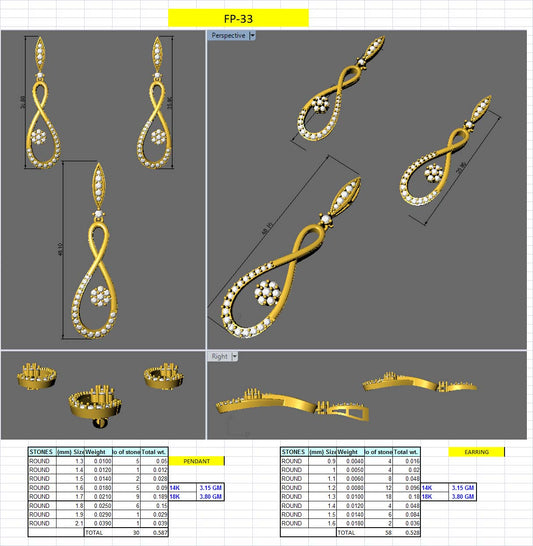 3D Jewelry Design Set Files STL 3DM AFP00084