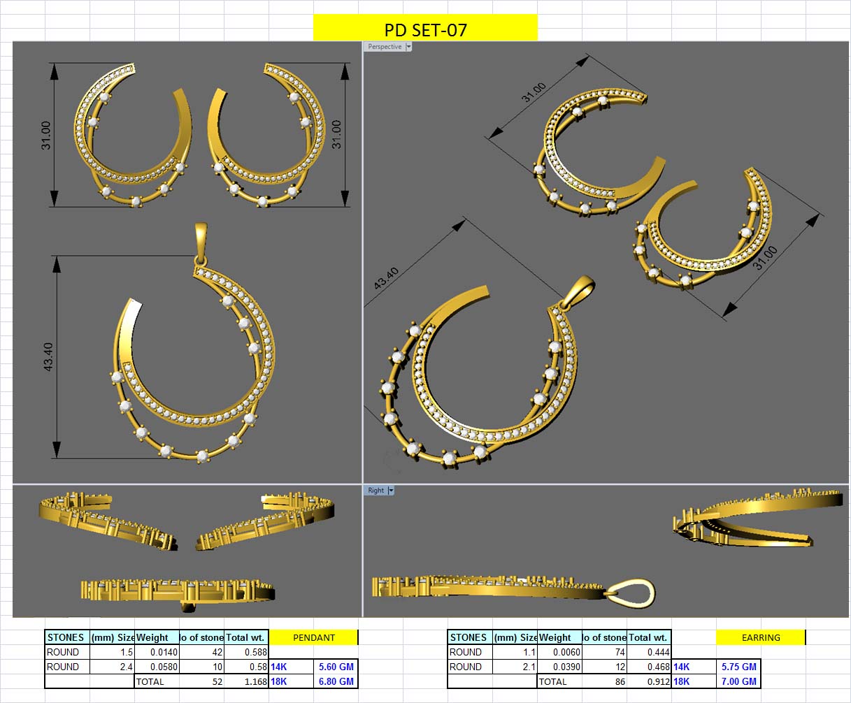 3D Jewelry Design Set Files STL 3DM AFP00092