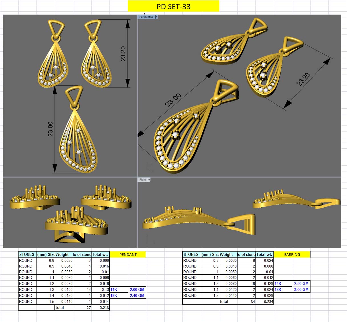 3D Jewelry Design Set Files STL 3DM AFP00093