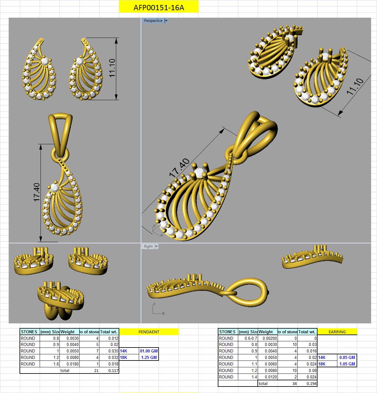 3D Jewelry Design Set Files STL 3DM AFP00151