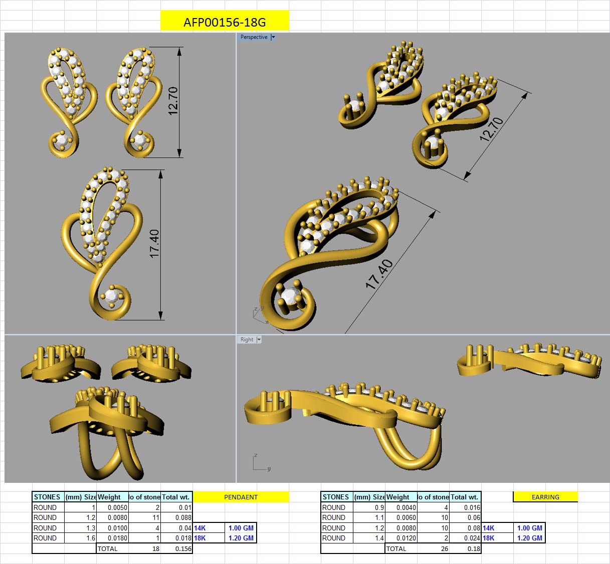 3D Jewelry Design Set Files STL 3DM AFP00156