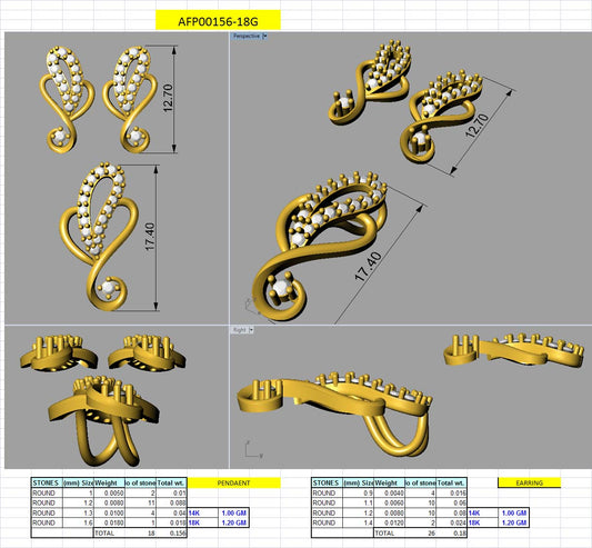 3D Jewelry Design Set Files STL 3DM AFP00156