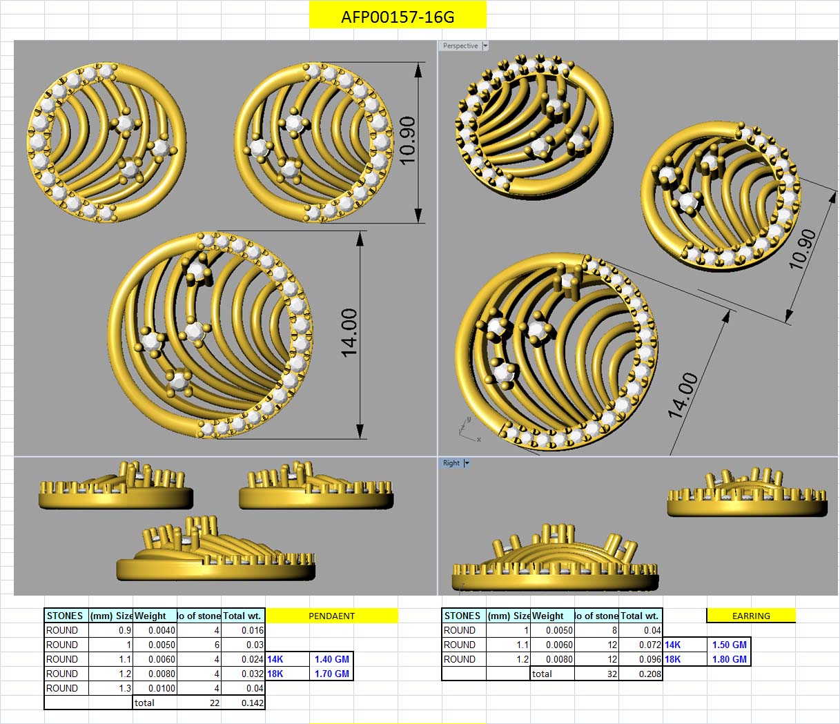 3D Jewelry Design Set Files STL 3DM AFP00157