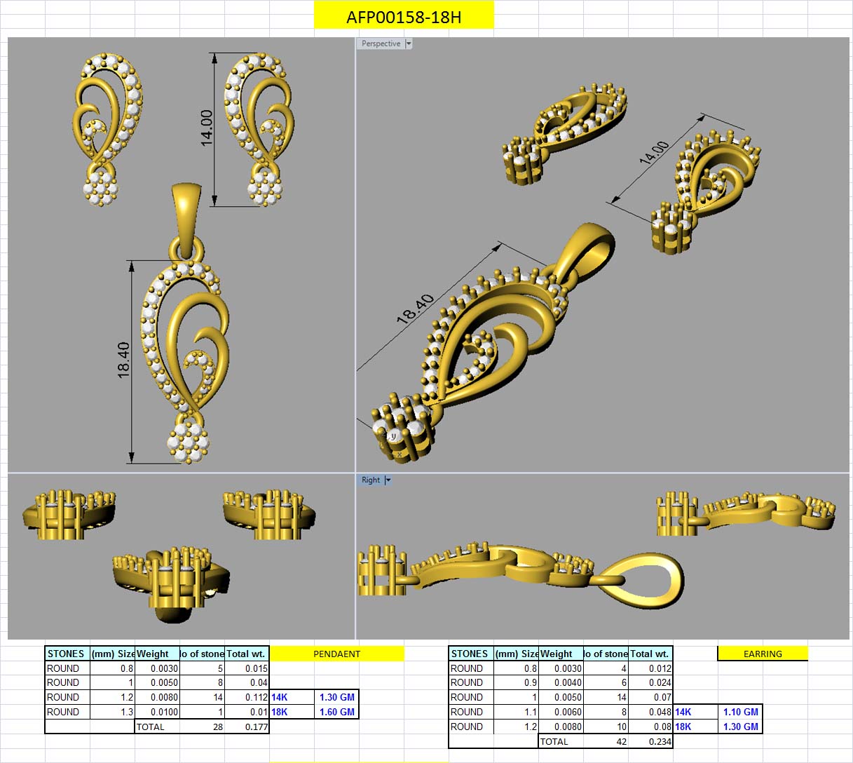 3D Jewelry Design Set Files STL 3DM AFP00158