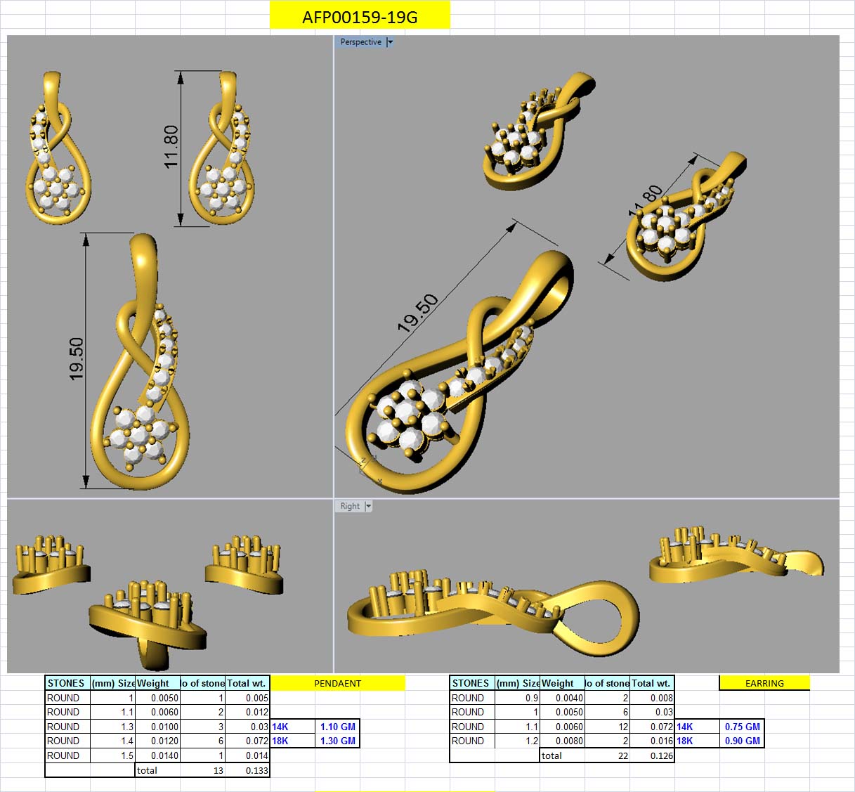 3D Jewelry Design Set Files STL 3DM AFP00159