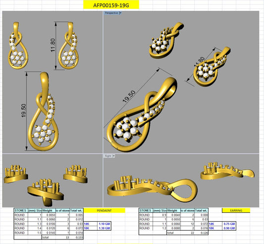 3D Jewelry Design Set Files STL 3DM AFP00159