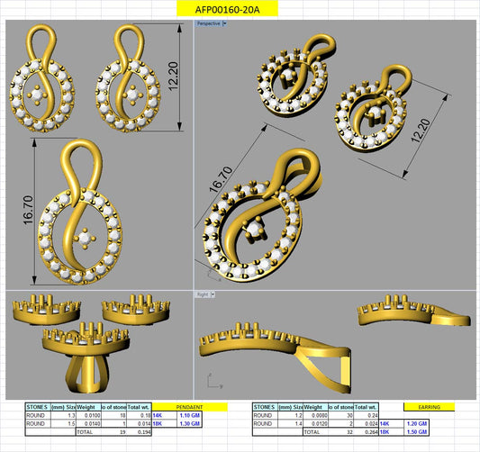 3D Jewelry Design Set Files STL 3DM AFP00160