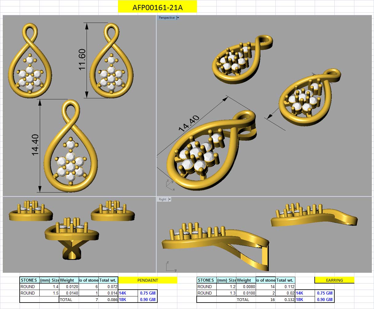 3D Jewelry Design Set Files STL 3DM AFP00161