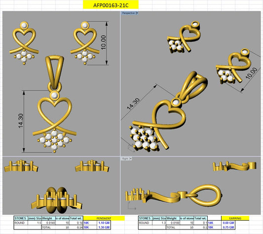 3D Jewelry Design Set Files STL 3DM AFP00163