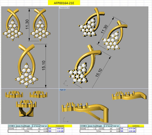 3D Jewelry Design Set Files STL 3DM AFP00164