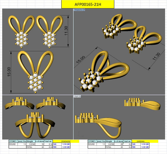 3D Jewelry Design Set Files STL 3DM AFP00165