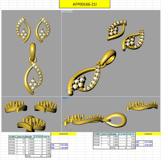 3D Jewelry Design Set Files STL 3DM AFP00166