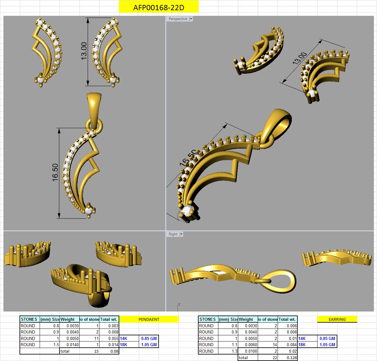 3D Jewelry Design Set Files STL 3DM AFP00168