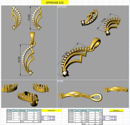 3D Jewelry Design Set Files STL 3DM AFP00168