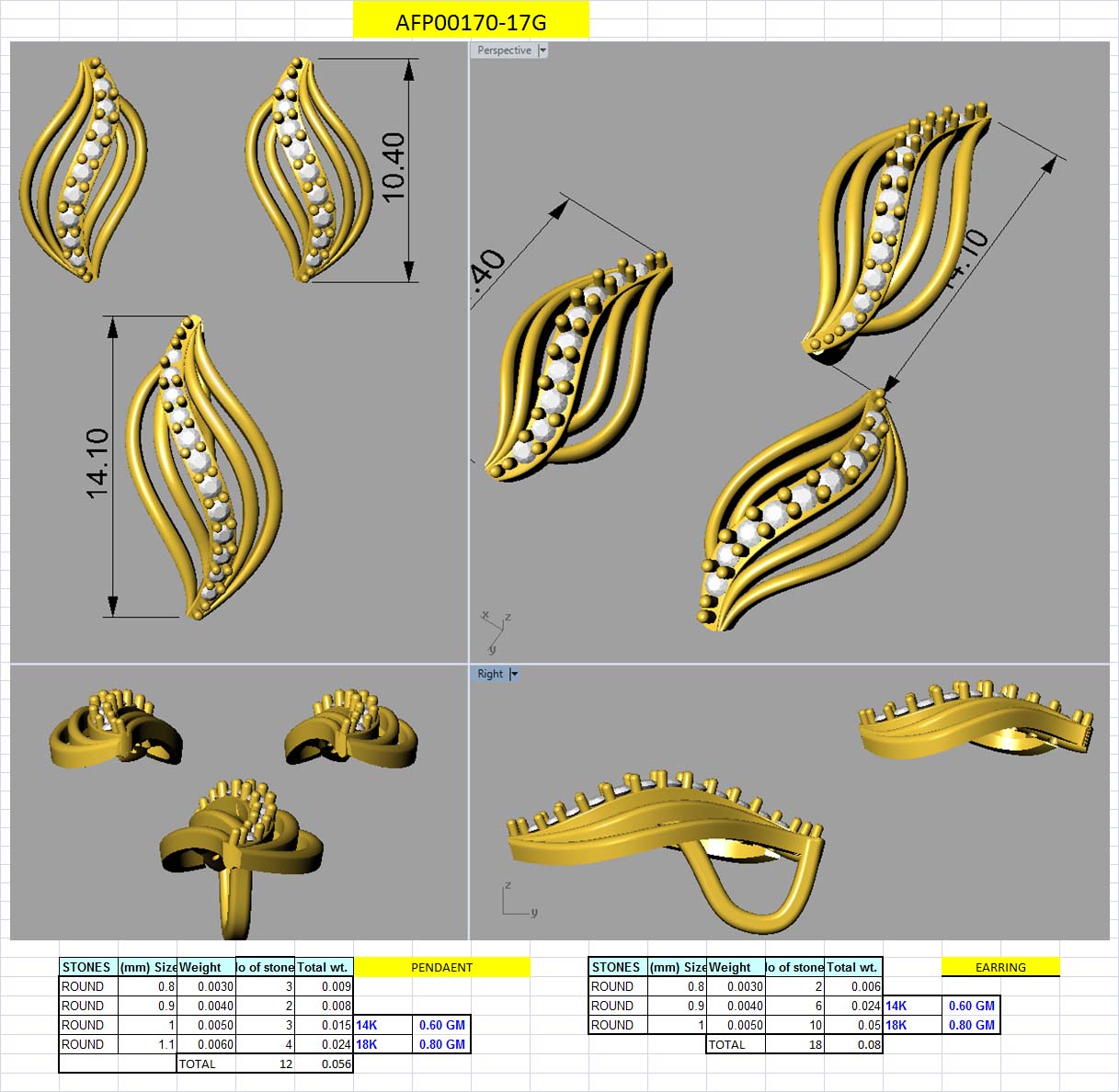 3D Jewelry Design Set Files STL 3DM AFP00170