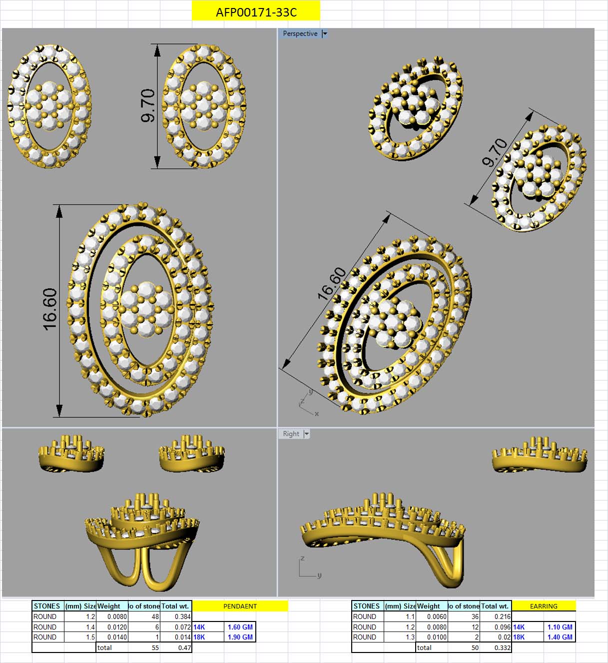 3D Jewelry Design Set Files STL 3DM AFP00171