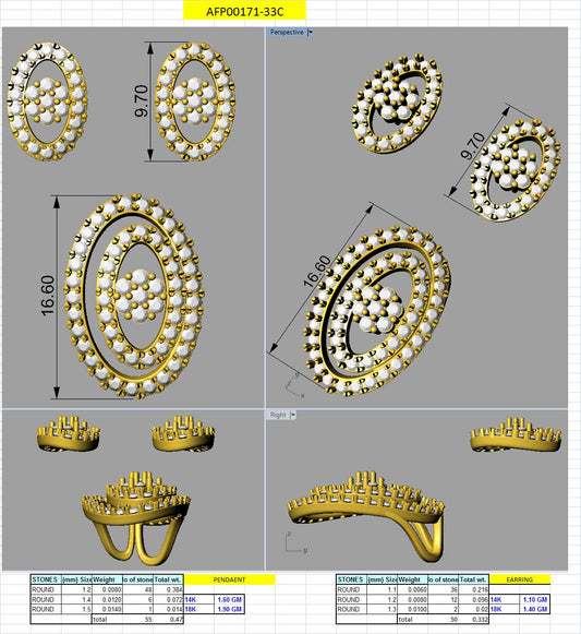 3D Jewelry Design Set Files STL 3DM AFP00171