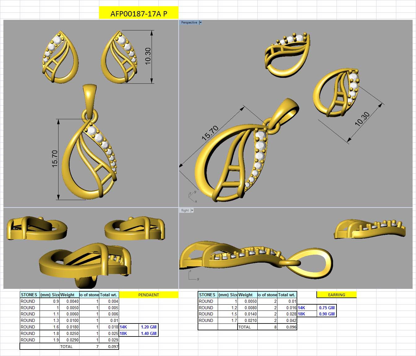 3D Jewelry Design Set Files STL 3DM AFP00187