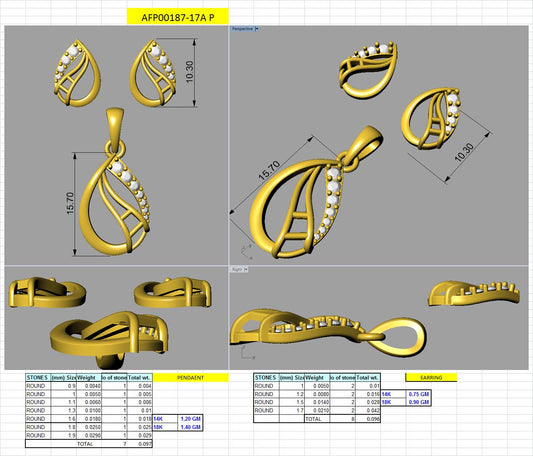 3D Jewelry Design Set Files STL 3DM AFP00187