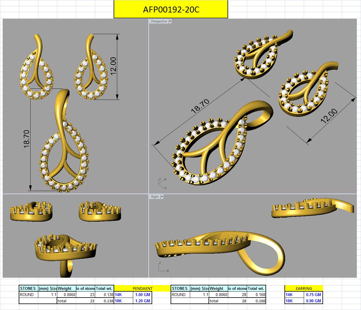 3D Jewelry Design Set Files STL 3DM AFP00192