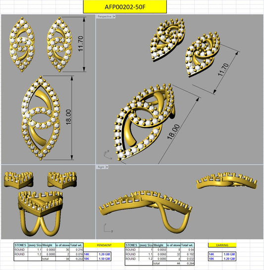 3D Jewelry Design Set Files STL 3DM AFP00202