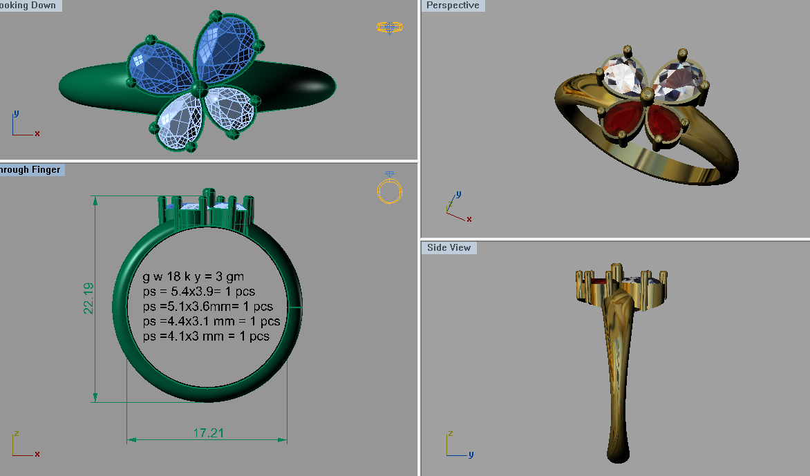 3D Jewelry Files Ring Model 3DM STL FR11