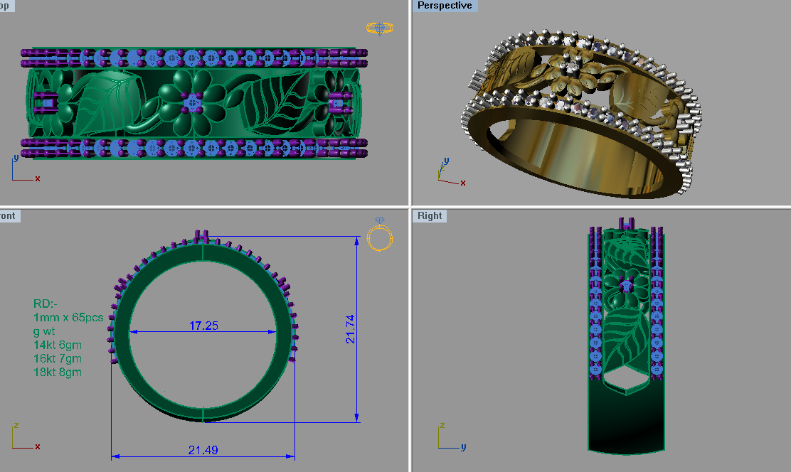 3D Jewelry Files Ring Model 3DM STL FR 015