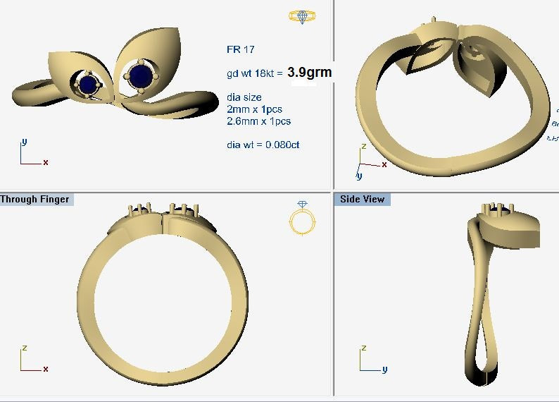 3D Jewelry Files Ring Model 3DM STL FR 17