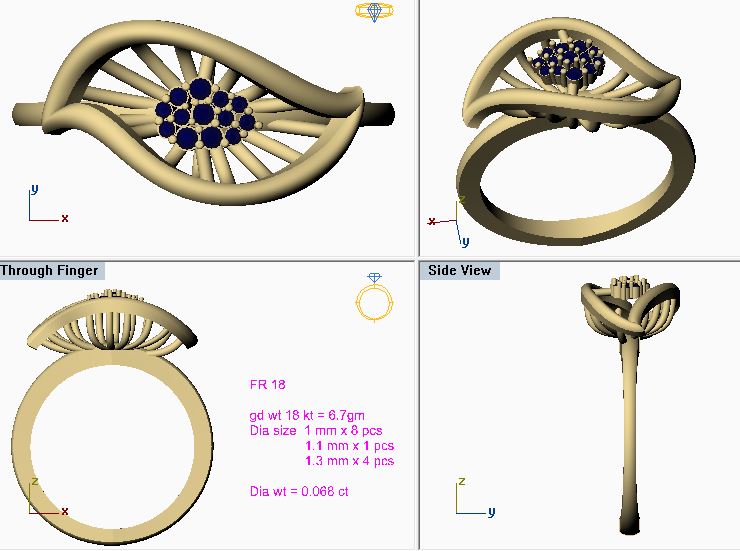 3D Jewelry Files Ring Model 3DM STL FR 18A