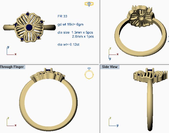 3D Jewelry Files Ring Model 3DM STL FR 33