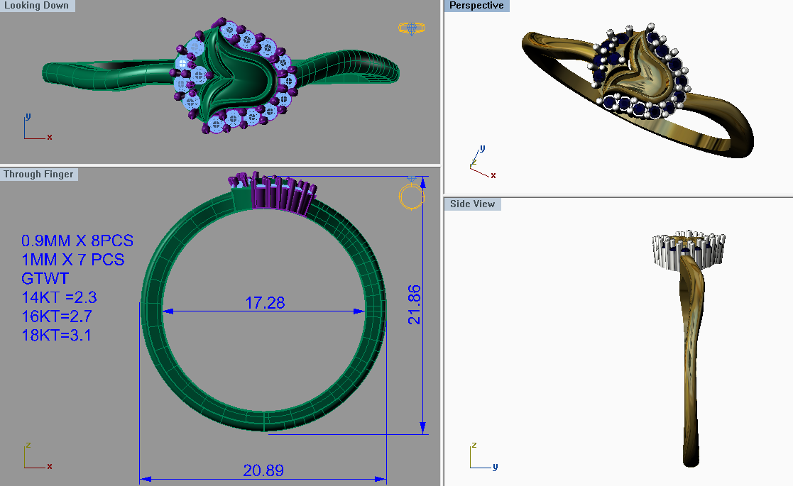 3D Jewelry Files Ring Model 3DM STL FR 09