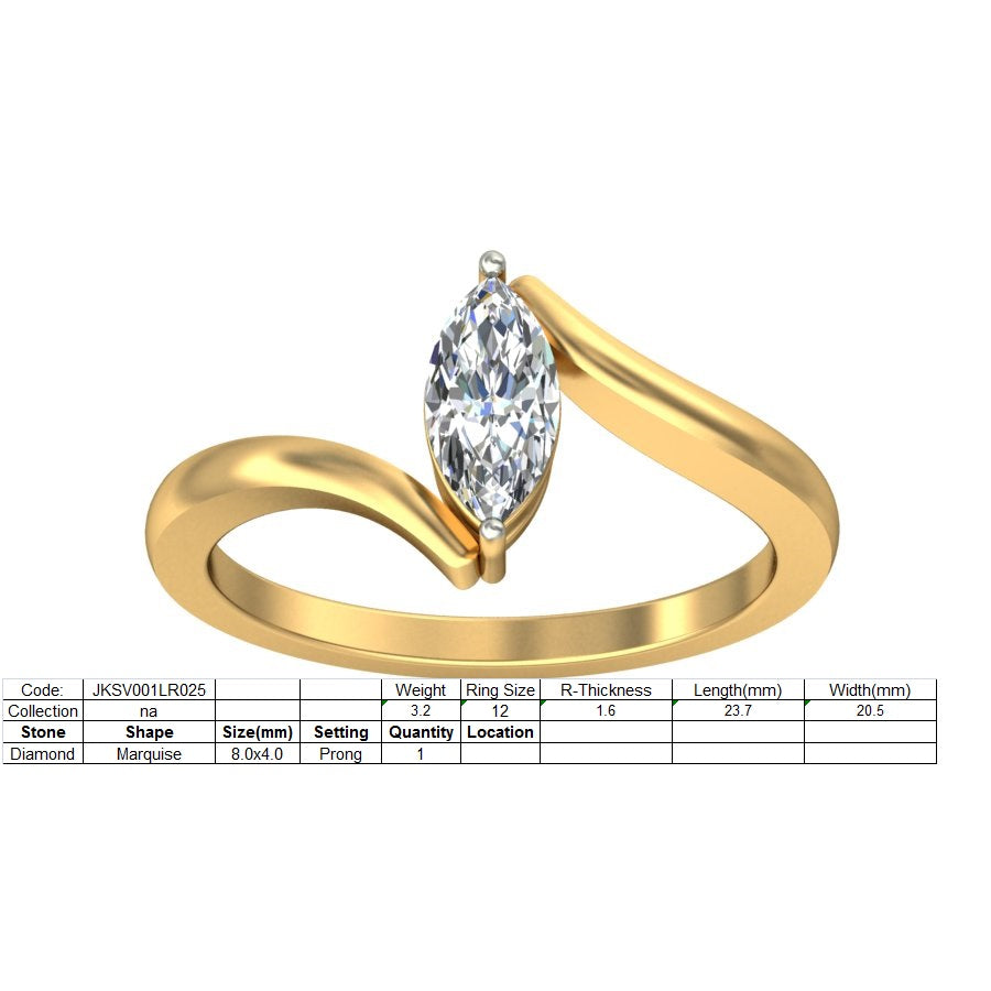 3D Jewelry Files Ring Model 3DM STL JKSV001LR025-Y