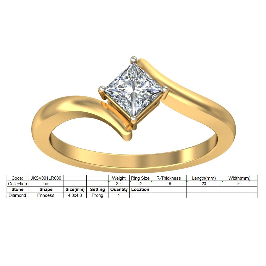 3D Jewelry Files Ring Model 3DM STL JKSV001LR030-Y