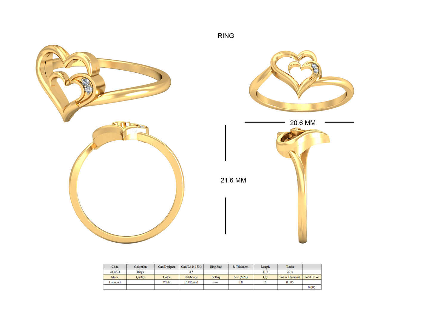 3D Jewelry Files Ring Model 3DM STL JRR3002