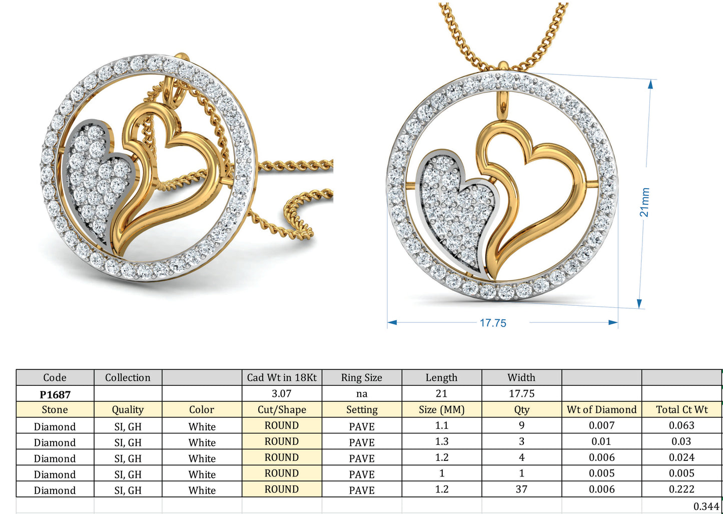 3D Jewelry Design Set Files STL 3DM P-1687