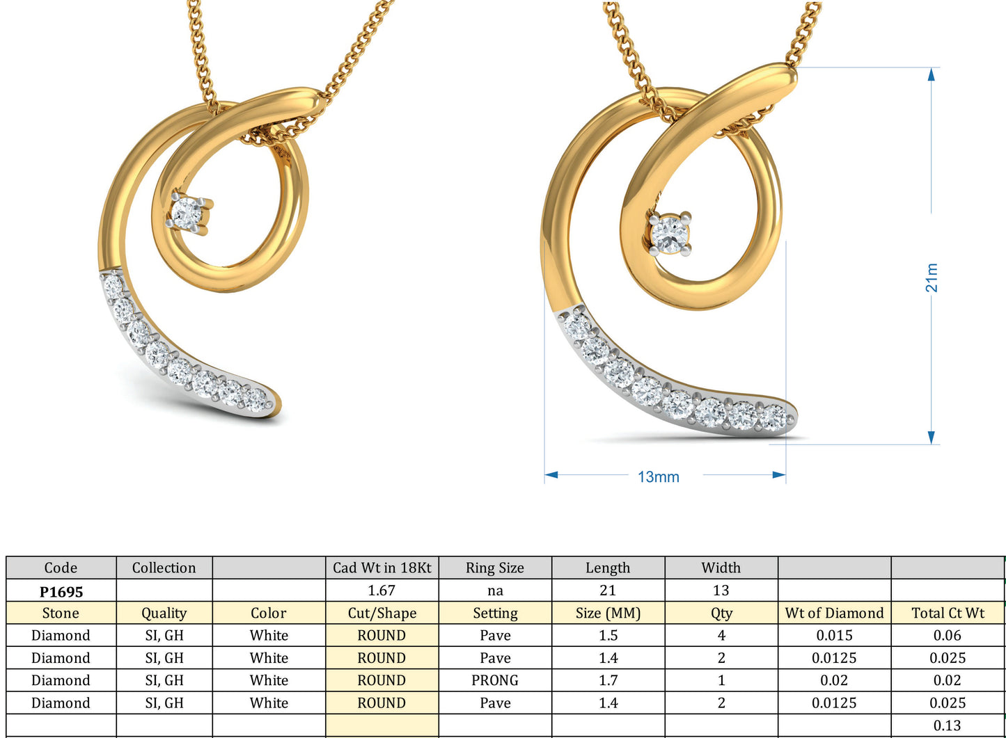 3D Jewelry Design Set Files STL 3DM P-1695