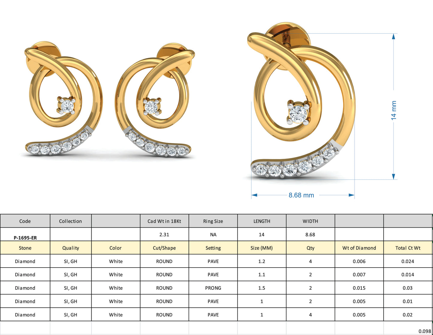 3D Jewelry Design Set Files STL 3DM P-1695