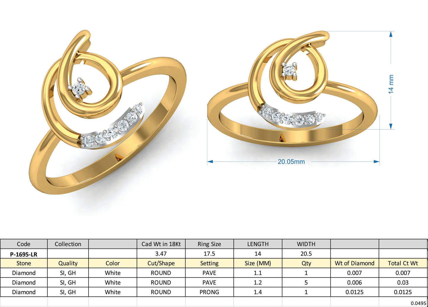 3D Jewelry Design Set Files STL 3DM P-1695