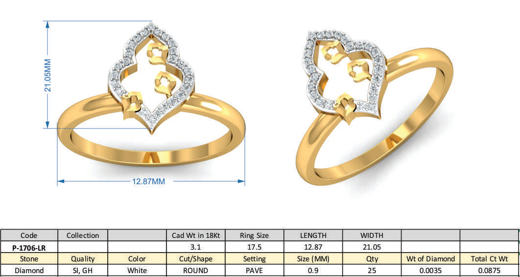 3D Jewelry Design Set Files STL 3DM P-1706