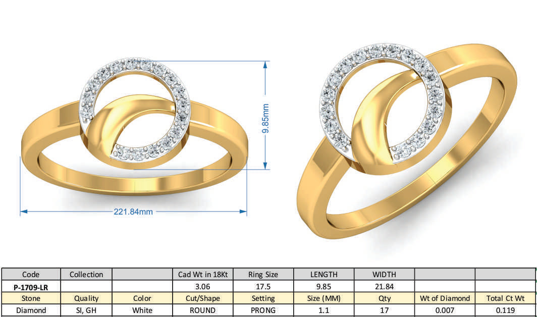 3D Jewelry Design Set Files STL 3DM P-1709