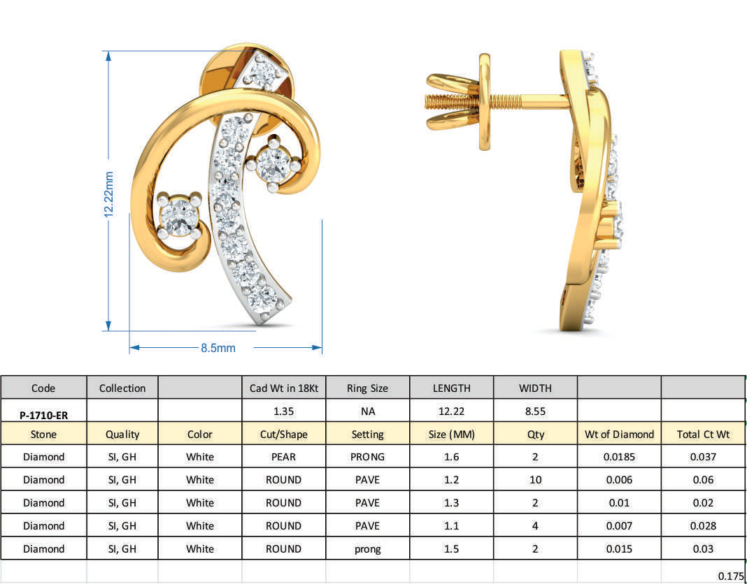 3D Jewelry Design Set Files STL 3DM P-1710